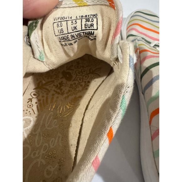 KEDS + Rifle Paper Co Anchor Happy Stripe Shoes Size 8 - Picture 8 of 9